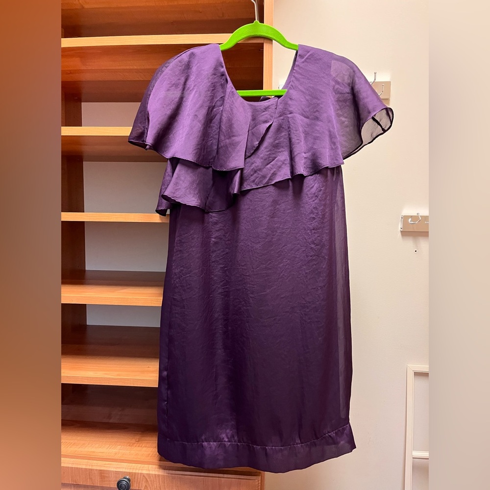 Purple midi dress, size medium, Brand: Collective Concepts, silky material